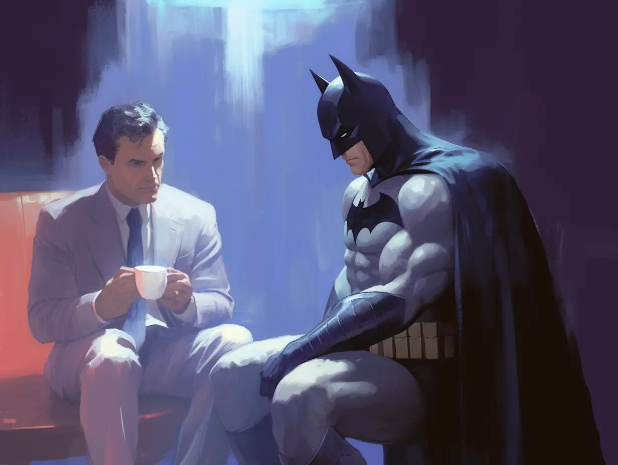 Batman talking to therapist